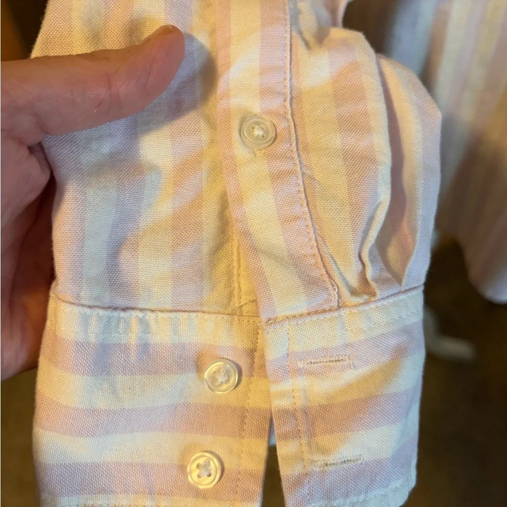 crown & ivy Pastel Purple and White Striped Button-Up Shirt, size - Picture 7 of 11